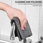 HASTHIP Magic Cleaning Cloth for Windows and Glass 5Pcs 30x30cm | Thickened Microfiber Grey