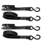 HASTHIP Ratchet Straps for Cargo and Vehicle Transport featuring Double Loop Hooks and 16.4 ft Nylon Webbing | 1600 lbs Break Strength
