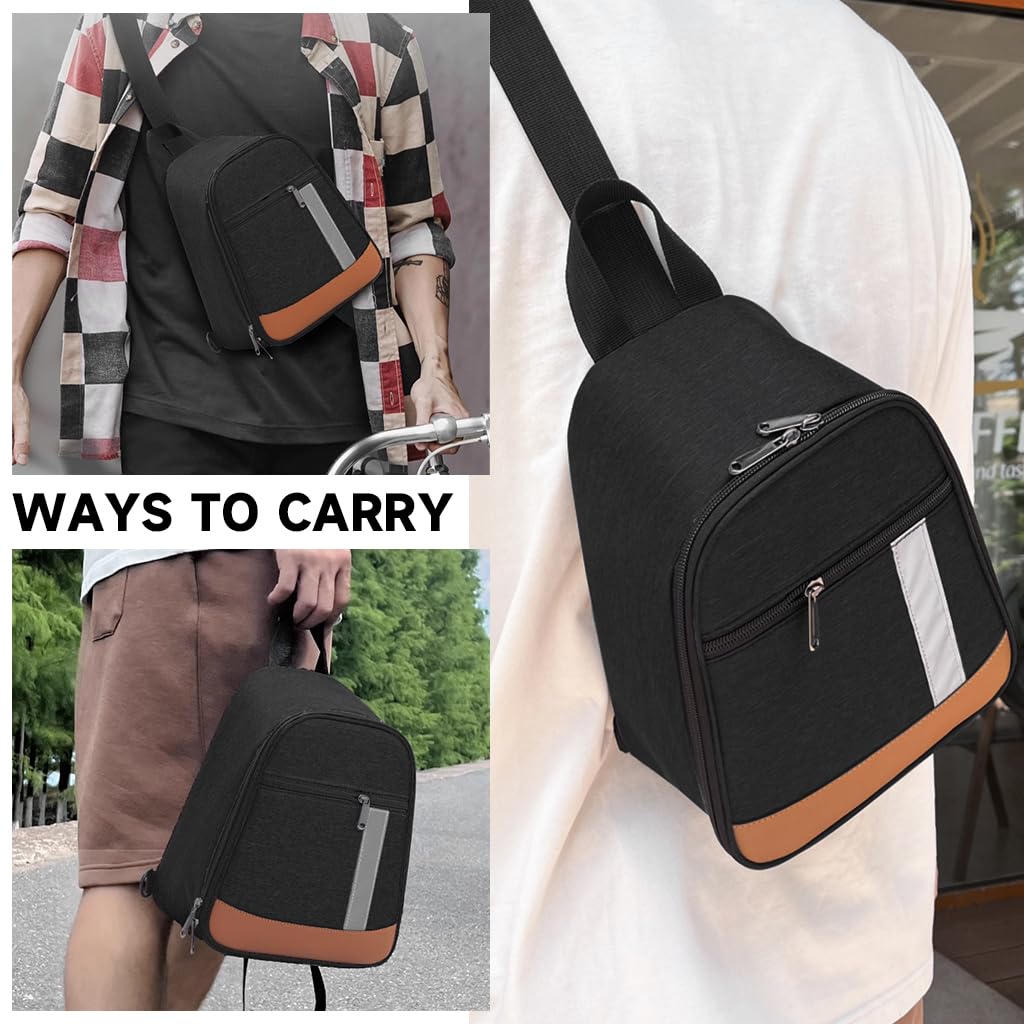 HASTHIP Lunch Bag for Work and Picnic with Zipper Pouch and 8.26x5.3x9.25 in Capacity | Oxford Cloth Insulated Tote