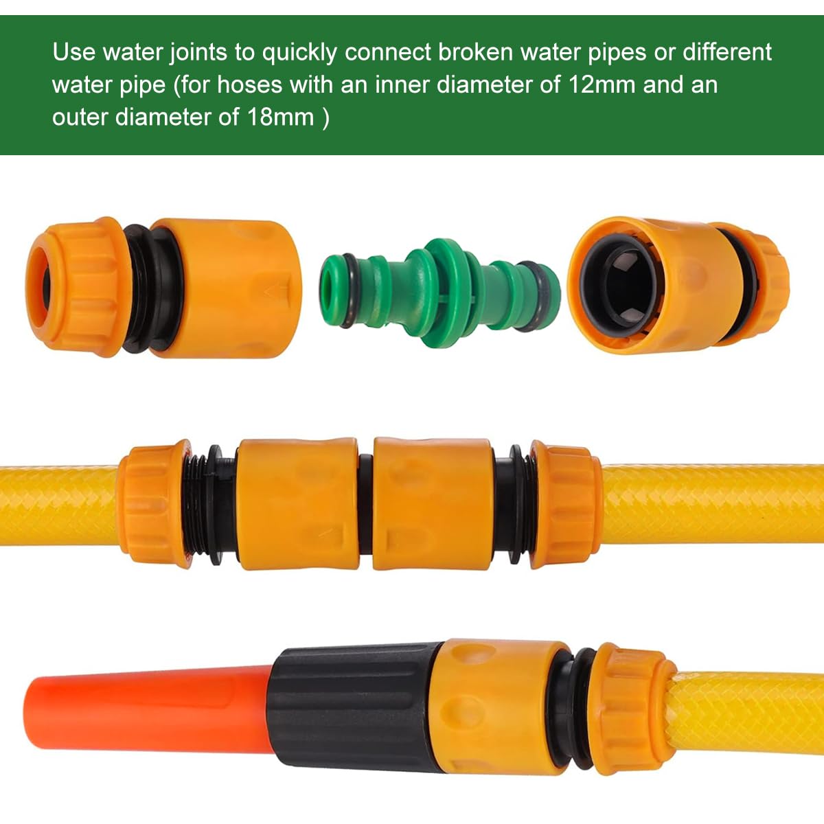 HASTHIP Garden Hose Connectors Set for Gardening and Car Washing with 34 Pcs Kit | Leak‑Resistant Quick Connect Adapters and Water Sprayer Nozzle