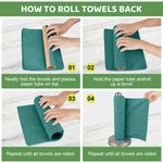 HASTHIP Microfiber Cleaning Cloth Roll for Kitchen with 50 Pre Cut Tear Away Rags | Green