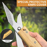 HASTHIP Grafting Cutter Tool 3 in 1 for Gardening featuring Wooden Handle and Steel Cleft
