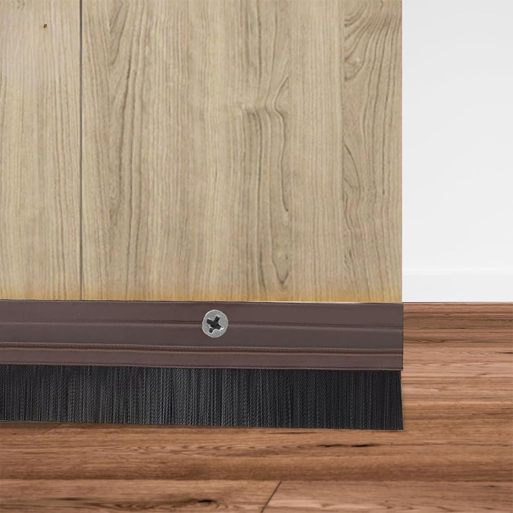 HASTHIP Door Sweep Sealing Strip for Home Gaps 3.3ft with Screw-Fixed Aluminum Alloy | Blocks Dust and Insects