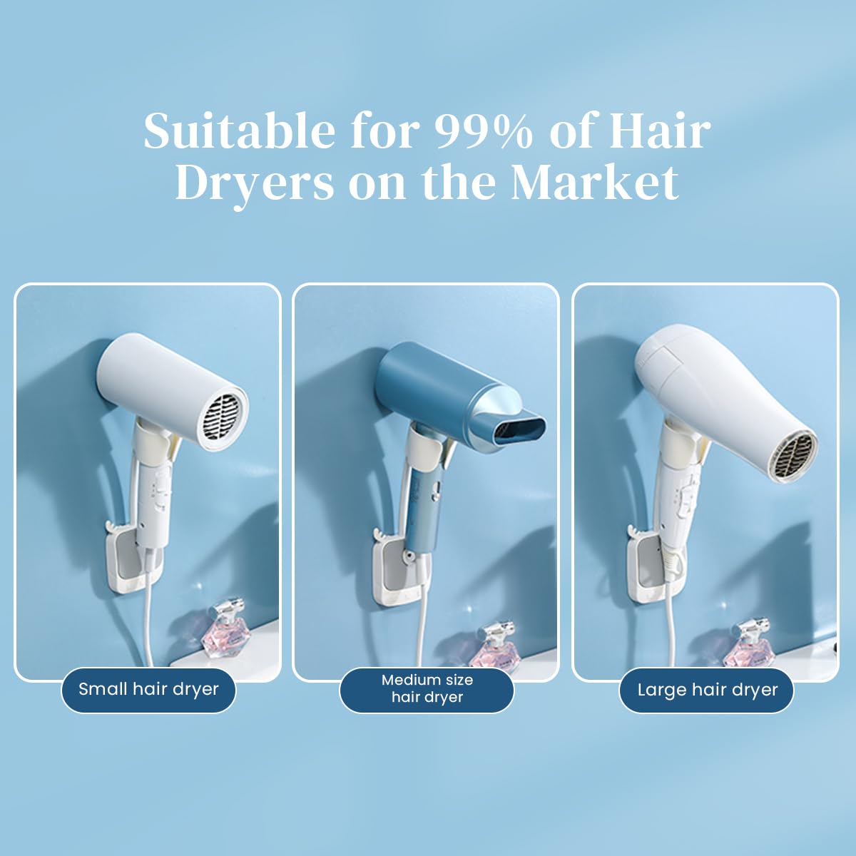 HASTHIP Hair Dryer Stand for Bathroom with 180 Degree Rotating Arm and Self Adhesive Mount