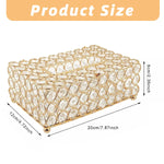 HASTHIP Tissue Box Holder for Bathroom and Dresser featuring Crystal Beads and Metal Frame 9x3.93x5.1 in