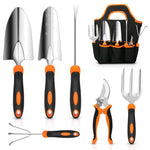 HASTHIP Gardening Tools Set for Home Planting with Ergonomic Handles and 600D Tote Bag