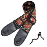 HASTHIP Guitar Strap with Double Sided Embroidered Pattern 34–41 Inches | for Acoustic and Electric Players
