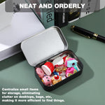 HASTHIP Small Metal Tin Boxes for Crafts and Travel featuring Secure Lids 9.5x6x2.2cm | Reusable Storage Containers