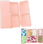 HASTHIP® Organizador de Pastillas Diario con 7 Compartimentos,Caja de Pastillas Plegable Viaje con Cierre Magnético,Estuche Compacto para Vitaminas Suplementos y Medicamentos Portátil y