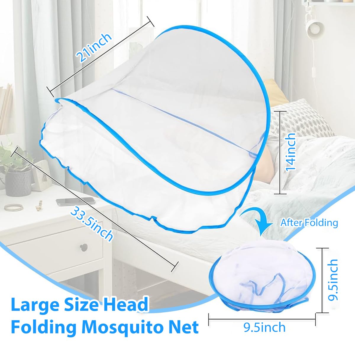 Foldable Mosquito Net for Single Bed with Storage Bag, Portable Pop-Up Mosquito Net for Home, Travel, Outdoor, 80cm(W) x 140cm(L) x 56cm (H)