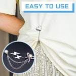 HASTHIP Hijab Magnets Buttons 4Pcs for Shirt Hem Adjustment with Strong Magnetic Grip | Silver Alloy Clips for Stylish Y2K Outfits