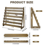 HASTHIP Earrings Organizer for Studs and Hooks with 98 Holes and 91 Slots | Wooden 7 Row Display Stand