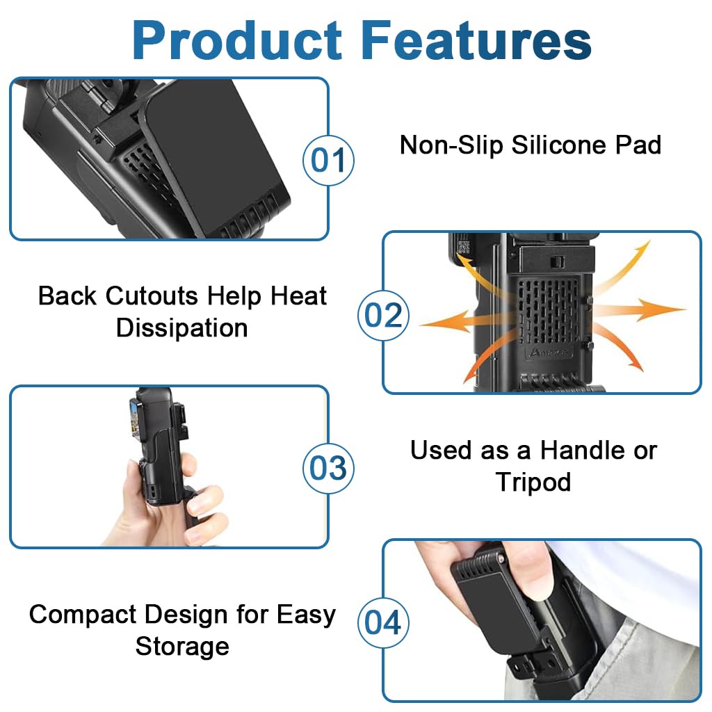HASTHIP® Compatible with D-JI, Magnetic Wall Mount Folding Bracket for Pocket 3 Action Camera, Adjustable Magnetic Wall Holder, Ultra Strong Magnetic Base, Portable Outdoor Filming Accessories