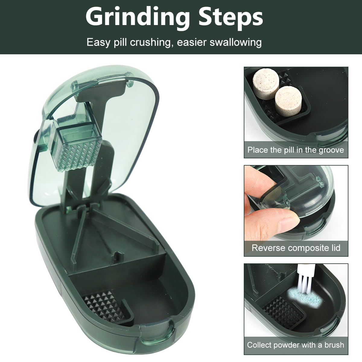 HASTHIP Pill Cutter Splitter for Small & Tiny Pills with Safety Blade Guard