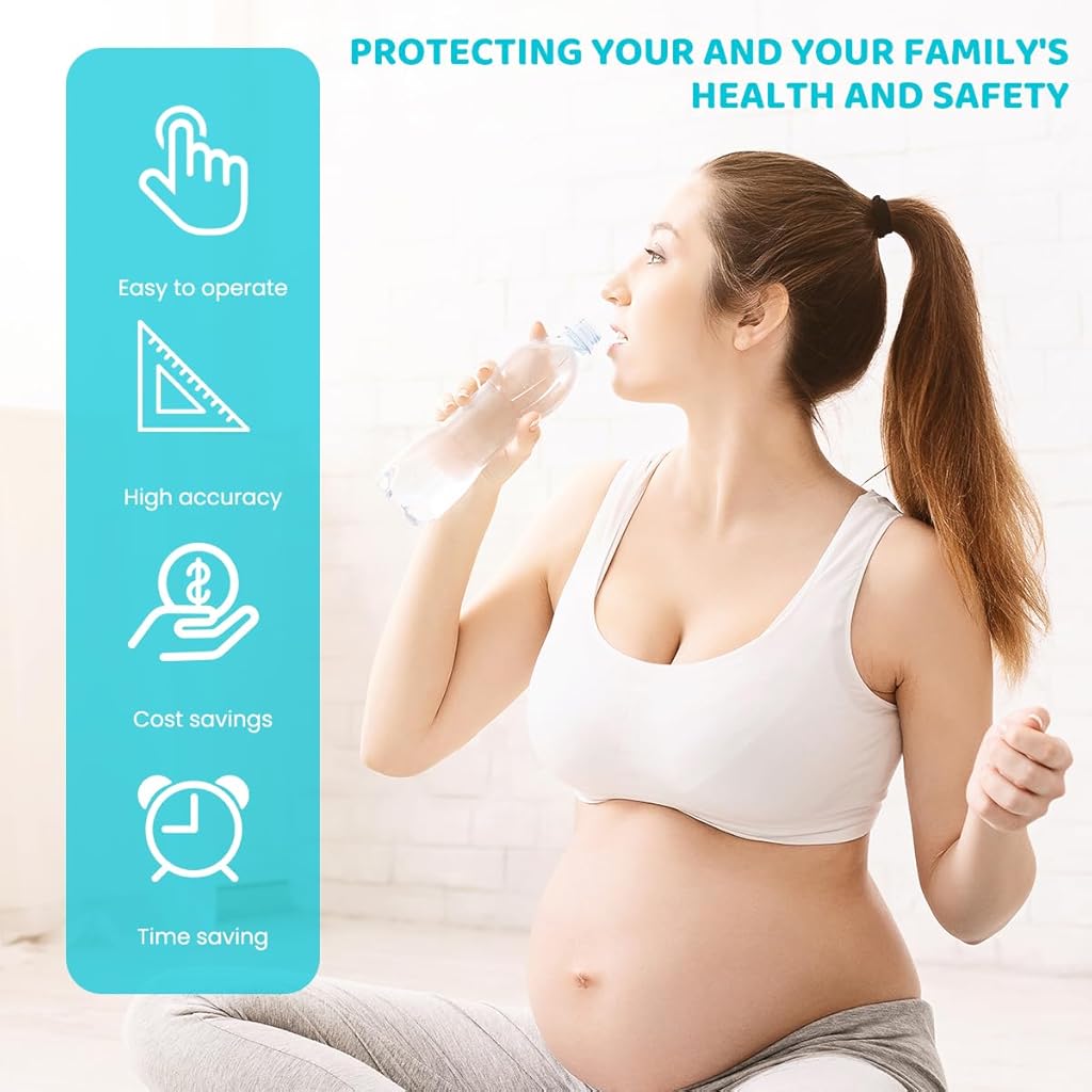 HASTHIP® 125-Count Water Testing Strips, 17 in 1 Water Qulity Test Strips for Swimming Pool Aquarium Test Strips Freshwater Saltwater Test Strips for Total Alkali Cyanuric Acid Residual Chlorine, More
