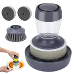 HASTHIP Liquid Soap Dispenser Brush for Kitchen Cleaning with Drip Tray & 2 Sponges