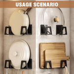 HASTHIP Wall Hooks for Kitchen and Bathroom Storage featuring L Shaped Rack Design | 3Pcs Carbon Steel Self Adhesive Organizer