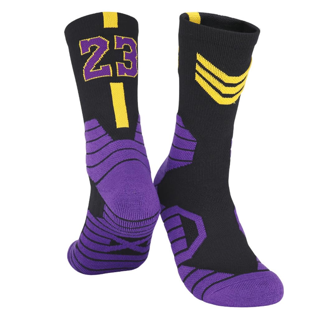 HASTHIP® Calcetines de Baloncesto para Hombre y Mujer, Edición Especial Nº23, Calcetines Deportivos Transpirables y Absorbentes, Algodón Acolchado para Correr, Fútbol, Entrenamiento Interior