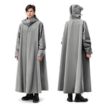 HASTHIP® Impermeable Largo para Mujer,Chubasquero con Capucha y Visera Ancha,Ligero y Reutilizable Abrigo Impermeable para Lluvia Senderismo Viaje Moto Protección Completa Contra el