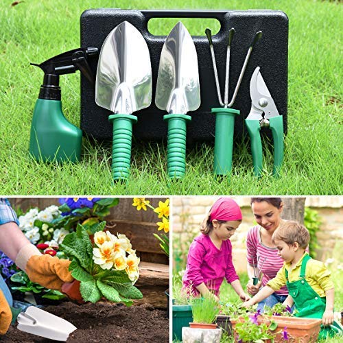 10Pcs Gardening Tools Kit with Carrying Case for Garden Home Patio, Stainless Steel Garden Tools Set, Durable Gardening Equipment, Garden Accessories