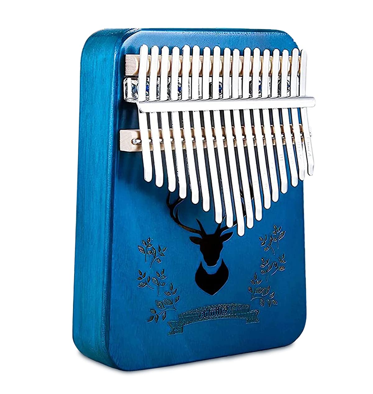 HASTHIP® Kalimba Piano de Pulgar 17 Teclas,Instrumento Musical de Madera con Martillo Afinación,Bolsa Pegatinas Libro Aprendizaje Protección Dedos Regalo Portátil para Niños y Adultos