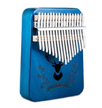 HASTHIP® Kalimba Piano de Pulgar 17 Teclas,Instrumento Musical de Madera con Martillo Afinación,Bolsa Pegatinas Libro Aprendizaje Protección Dedos Regalo Portátil para Niños y Adultos