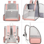 HASTHIP® Mochila Transportadora para Mascotas Pequeñas y Medianas,Mochila Expandible con Malla Transpirable para Perros y Gatos,Diseño Ergonómico Cómodo Viajes Aire Libre (Rosa)