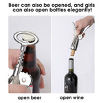 HASTHIP Wine Opener Set for Kitchen and Bar with 4 pcs Stainless Steel Tools | Corkscrew Foil Cutter Aerator and Stopper