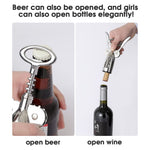 4 PCS Wine Opener Stainless Steel Corkscrew Set with Vacuum Wine Stopper, Wine Foil Cutter, Wine Aaerator Pourer Wine Corkscrew Supplies Set for Kitchen Restaurant Bars Gifts for Wine Lover
