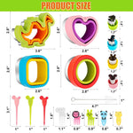 HASTHIP Kid Sandwich Cutter and Sealer Set with 66PCS Molds and Fruit Forks for Fun Lunches