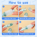 HASTHIP Double Sided Dot Glue Tape Pen for Scrapbooking with 3 Refills 6mm x 19.6ft | Retractable 360° Rotatable Head
