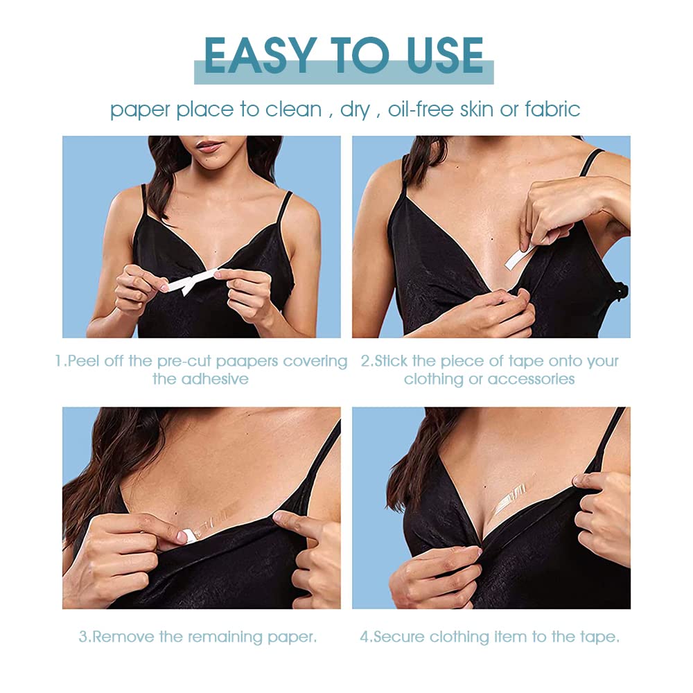 Supvox 35Pcs Double Sided Bra Stickers Tape One-off Body Clothing Bra Strip 10mm