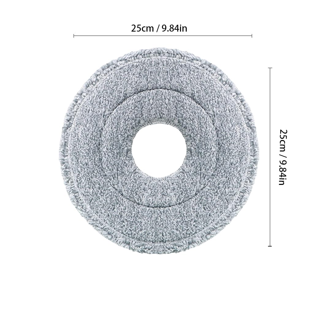 HASTHIP® 4Pcs Microfiber Mop Pads 9.84 Inches Round High Absorbent Microfiber Mop Pads Replacement for Rotary Mop Wet Dry Use Microfiber Mop Pads, Compatible Most Round Spin Mop & Bucket.