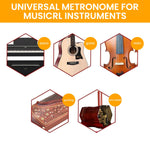 HASTHIP Digital Clip On Guitar Metronome with LCD Screen and 3.5mm Headphone Jack | Adjustable Tempo and Volume for Private Practice