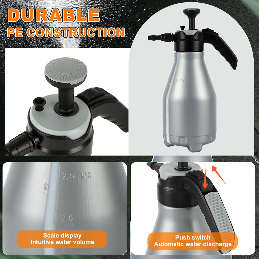 HASTHIP Pressure Sprayer for Plants and Cleaning with 2L Manual Pump | Push-Button Lock Handle