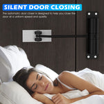 HASTHIP Door Closer for Home and Office with Adjustable Spring Hinge 3pcs Black Set | Zinc Alloy Quiet Closing