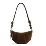 HASTHIP® Suede Shoulder Bag for Women, Trendy Crescent Crossbody Tote Handbag, Soft Suede Purses with Top Handle, Casual Work Travel Bag - Brown