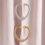 Magnetic Curtain Tie Backs Clips Curtain Buckles Holdbacks Binding Weaving Tie Band 2 Pieces for Home Office Decorative