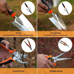 HASTHIP® 10Pcs Gardening Tools Set - Heavy Duty Stainless Steel - Gardening Tools Kit for Home Garden - Plant Cutter for Home Garden - Manual Planting Tools with Tool Bag - Suitable for Patio & Lawn