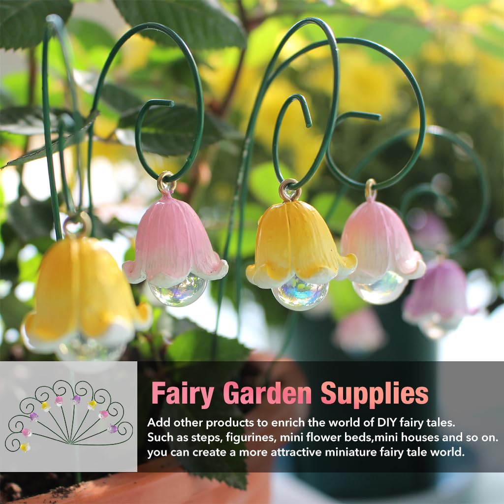 HASTHIP® Resin Garden Decors Set of 9 Pcs Lily of the Valley Garden Decoration DIY Assembly Flower Pot Decoration Insert-in Flower Decoration Outdoor Lawn Decorations Home Decorations