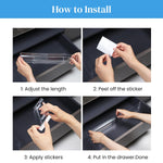 HASTHIP® 2Pcs Drawer Dividers Drawer Organizer Divider Adhesive Drawer Dividers 11''-20.5" Drawer Dividers Transparent Plastic Adhesive Drawer Dividers for Kitchen, Office, Wardrobe