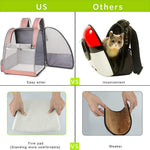HASTHIP® Mochila Transportadora para Mascotas Pequeñas y Medianas,Mochila Expandible con Malla Transpirable para Perros y Gatos,Diseño Ergonómico Cómodo Viajes Aire Libre (Rosa)