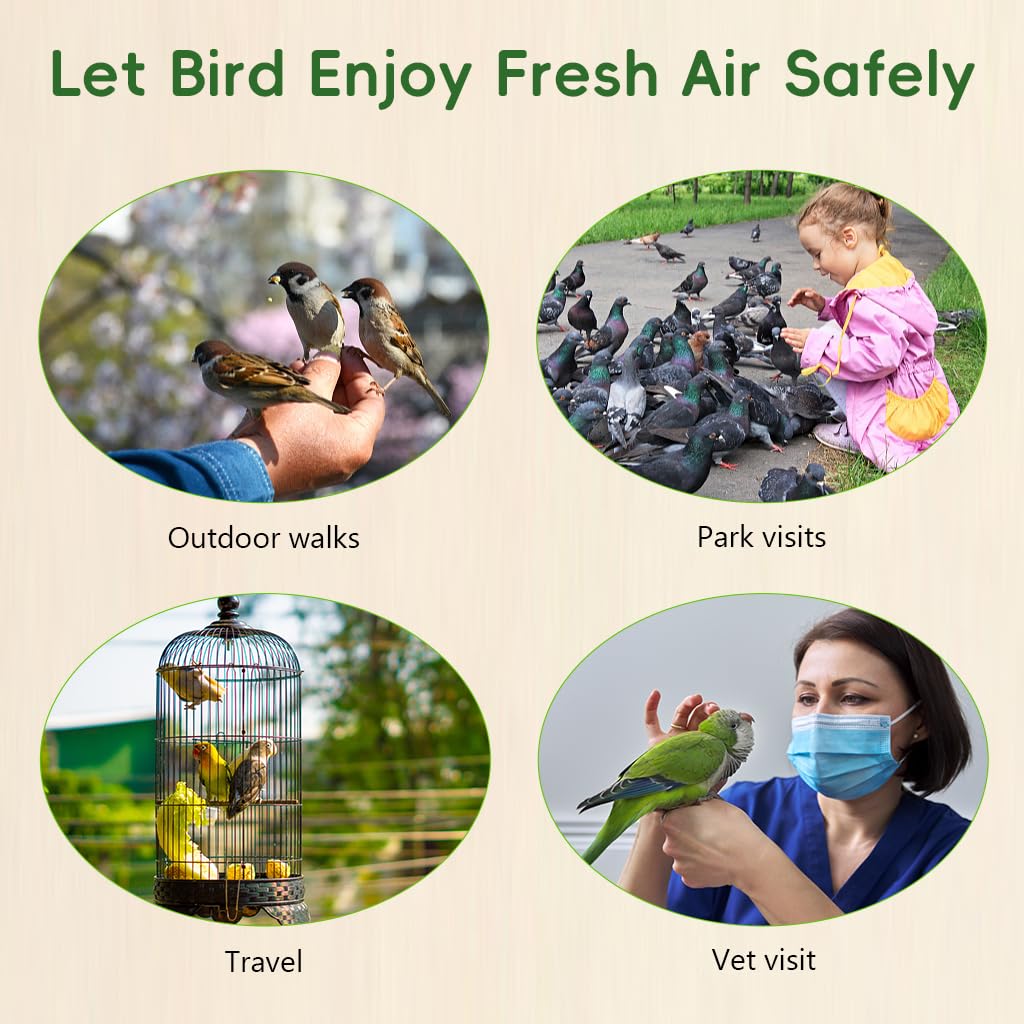 HASTHIP Escape Proof Bird Carrier Harness Bag for Parakeets & Lovebirds XL
