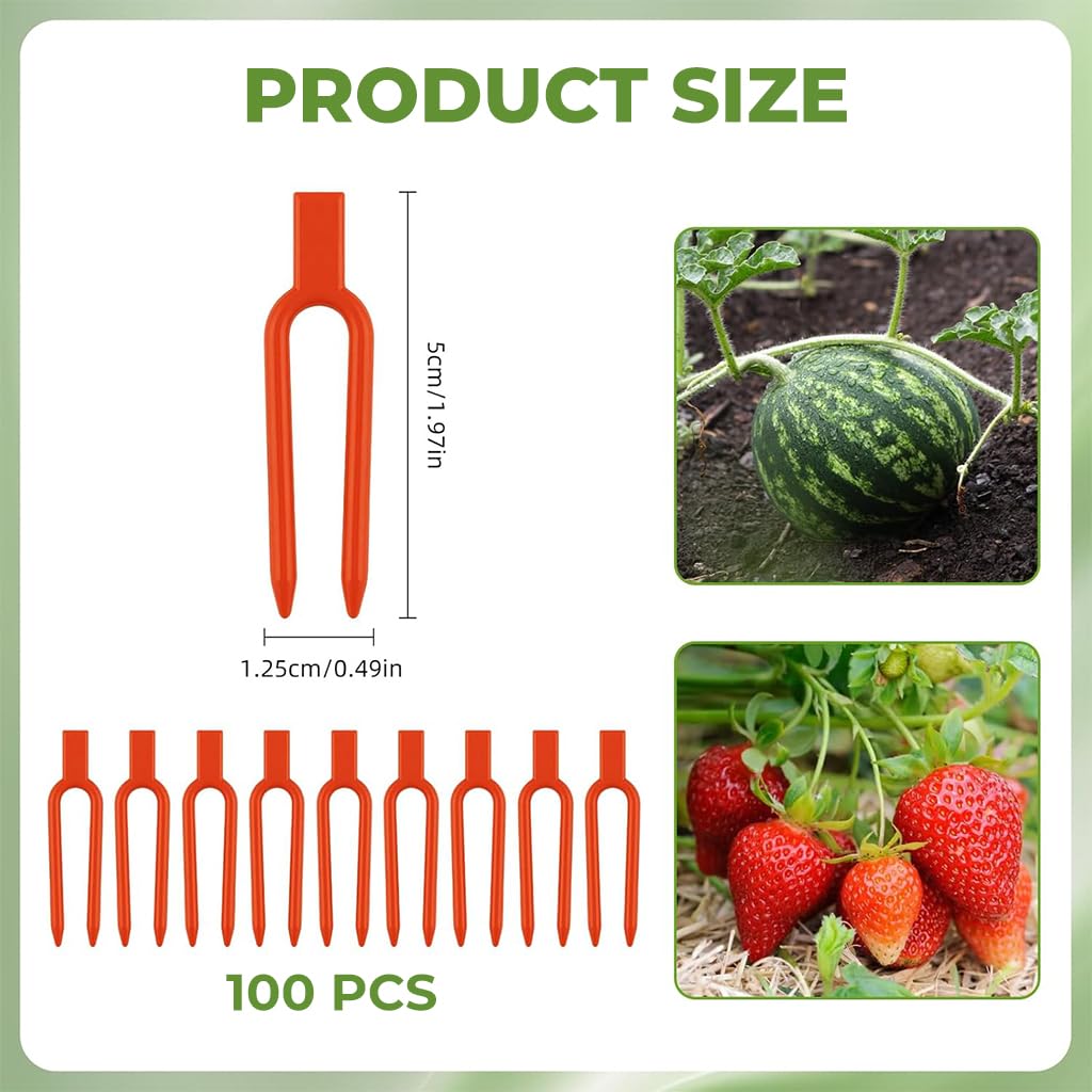 HASTHIP Plant Training Forks for Bonsai Tomato and Vine Support 100 Pcs 2 Inch Red Set