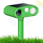 HASTHIP Outdoor Ultrasonic Pest Repeller for Garden and Patio with PIR Sensor & LED Flash | Solar Powered 16–26 ft Coverage