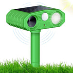 Outdoor Ultrasonic Pest Repeller - Solar Lizard Repellent & Snakes Repellent - Dog Repellent Device with Infrared Sensor & Flashing Lights for Garden & Patio - Pigeon Repellent for Balcony