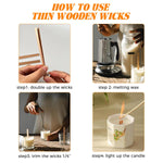 HASTHIP DIY Wooden Wick Candle Making Kit with 50 Wicks and 25 Metal Clips for Home Crafts