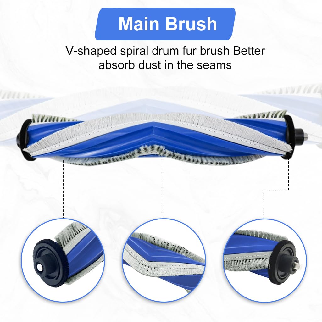 HASTHIP Replacement Parts for Ecovacs X50 PRO Omni Vacuum | 9 Pcs with Main Brush and Filters