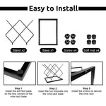 HASTHIP Small Wine Rack for Countertop 5 Bottle Storage with 6.5mm Iron Frame | Modern Black Display