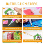HASTHIP® 10Pcs DIY Diamond Painting Keychain Kit for Kids & Adults, Halloween Mosaic Art Craft Kit, Acrylic Charms with Resin Beads, Arts and Crafts Gift, Gem Art Party Favors, Festive Decor
